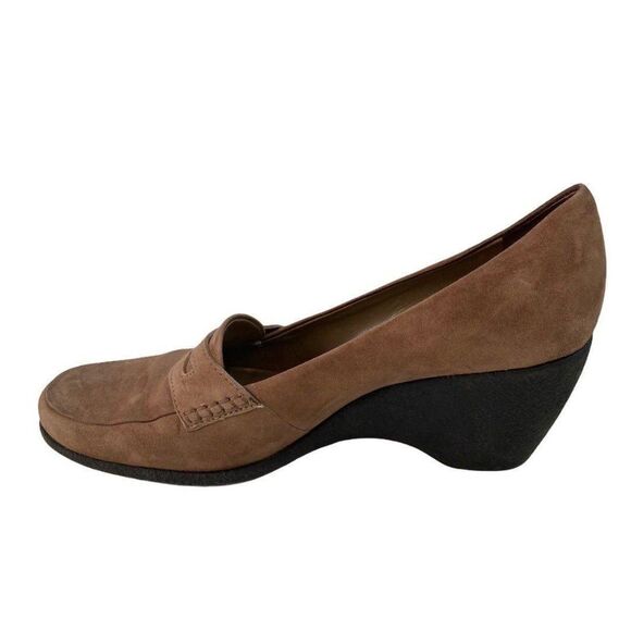 Franco Sarto Wedge Shoes Suede Beige 9 - Picture 8 of 10